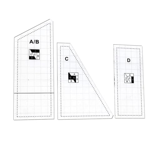 3/4/5 Stück transparentes Acryl-Lineal zum Schneiden von Stoffen, Messen, Nähen, Patchwork-Lineal zum Quilten, Sticken, Basteln von CANNXI