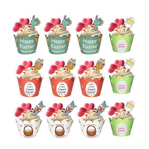 CANNXI Geburtstagstortenaufsatz, 1 Set Oster-Cupcake-Topper, Party-Dekoration, Gastgeschenke, Kuchen-Backdekoration von CANNXI