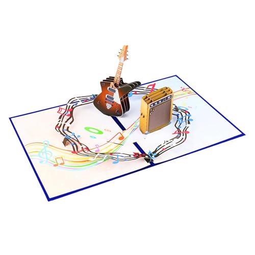 CANNXI Vielseitige 3D-Gitarren-Feierkarte zum Aufschreiben, Personalisieren von Wünschen für Musikbegeisterte, Aficionados, Mehrzweck-Dekoration von CANNXI