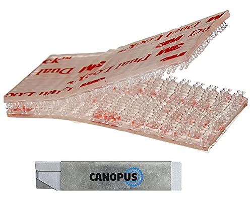 CANOPUS Dual Lock SJ3560 Wasserfest (25mm x 50mm), 12 Stück, Klettband, Bilderaufhängestreifen Transparent Druckverschluss-System von CANOPUS