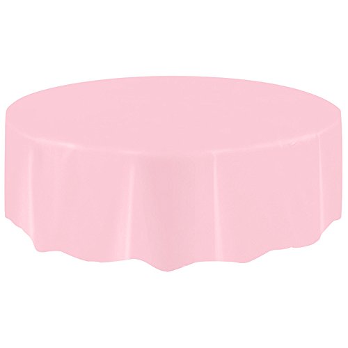 CAOQAO Abwischbare Abdeckungen Abdeckung große Party-Tischdecke Kunststoff-Tuch Tisch kreisförmige Küche, Esszimmer & Bar Tischböcke Mit Ablage (Pink, One Size) von CAOQAO