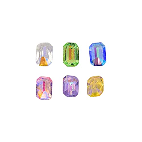 CAOQAO Nail-DIY-Zubehör, transparente Kristall-Macarons, Dekoration, Strasssteine, Farbverlauf, Zucker, spitzer Boden, bunte Edelsteine, gemischt, 50 Stück, Wasserdiamanten, Süßigkeitenwürfel, Gelee von CAOQAO