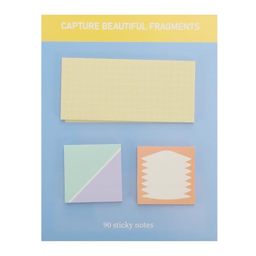 CAPASTEC Innovative Novelty Memo Pads, Niedliche Haftnotizen, Kleine Haftnotizen, Haftnotizen für Büro und Zuhause, Gelb Grün Lila von CAPASTEC