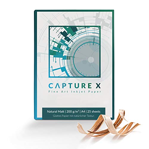 CAPTURE X Natural Matt, 200g/m², A4, 25 Blatt Box - natürliche Struktur - Fine Art Paper von CAPTURE X