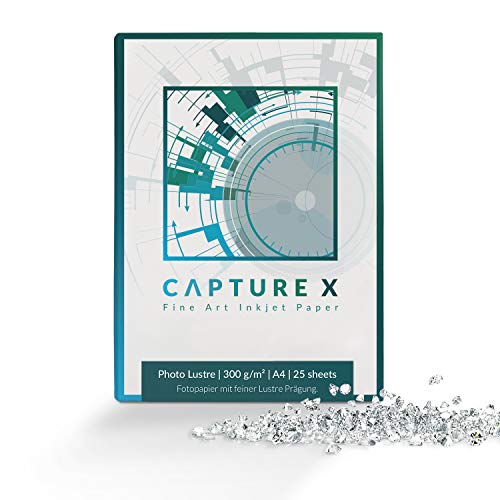 CAPTURE X Photo Lustre, 300g/m², A4, 25 Blatt Box - elegante Prägung - ideale Kontraste - Fine Art Paper von CAPTURE X