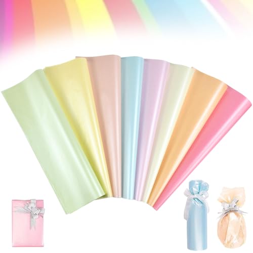 CAREDGO Seidenpapier Verpackung Bunt, 160 Blatt Blumenstrauß Papier Geschenkpapier Verpackungsmaterial Papier Blumen 30cm * 21cm Einpackpapier Blumenpapier Set für Geschenk, 20 Blatt jeder Farbe von CAREDGO