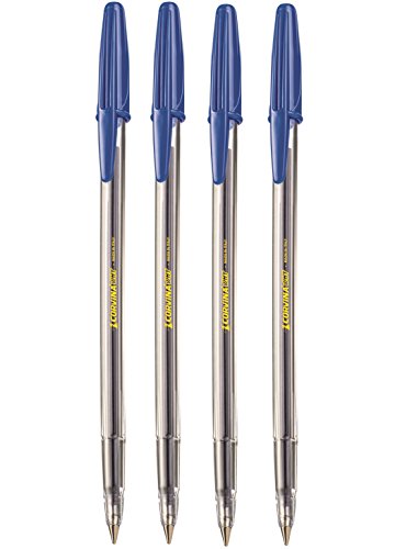 CARIOCA Kugelschreiber, 4er Pack, Blau, Transparent, Ballpoint Pen von Corvina