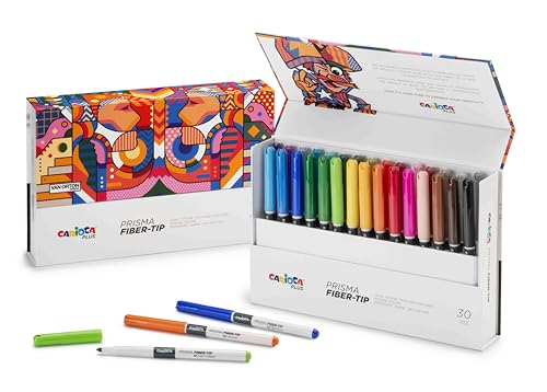 Carioca Plus Prisma-Marker in fester Box für den künstlerischen Gebrauch I Ergonomisches Design I 30 Stück von Carioca