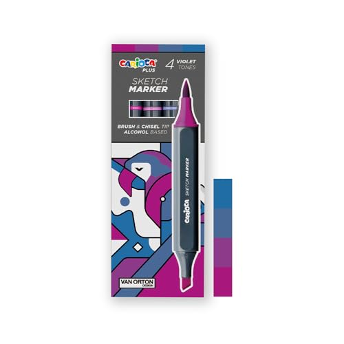 Carioca Plus Sketch Marker, Doppelspitze, Violett, 4 Stück von Carioca