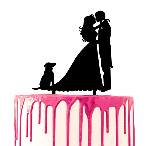 CARISPIBET Hochzeitstortenaufsatz Bräutigam und Braut küssen Heiratstorte Acryl Silhouette Dekoration Party Deko von CARISPIBET