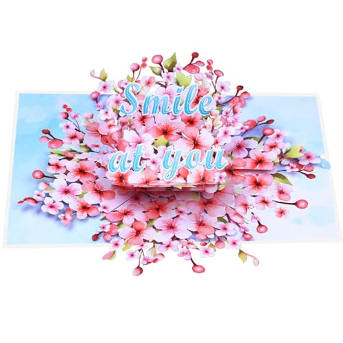 CARISSETT Überraschungskarte 3D Karte Blumenfest Grußkarte Schöne Papierkarte 3D Abschlusstermin von CARISSETT