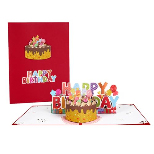Geburtstags Grußkarten 3D Kuchen Süßigkeits Geburtstagskarte Umschlag Festival Hochzeitseinladung Geburtstagsfeiern von CARISSETT