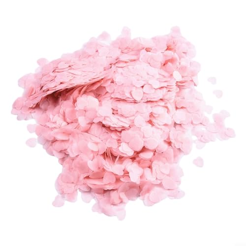 Biologisch abbaubares weißes Herz-Konfetti, atemberaubende Dekorationen für Hochzeit und Geburtstag, 10.000 Stück Seidenpapier (Rosa) von CARMOTTER