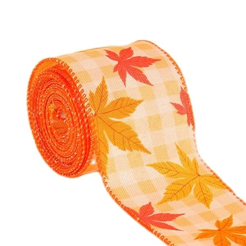 Geschenkband für Thanksgiving, Herbst-Design, lebendige Farben, langlebig, 4,5 m (A) von CARMOTTER