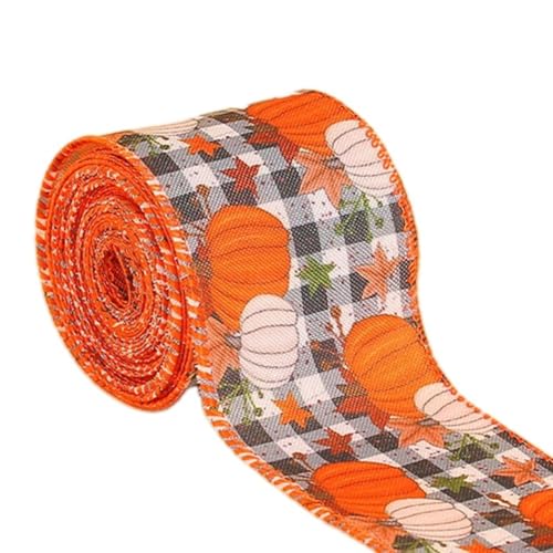 Geschenkband für Thanksgiving, Herbst-Design, lebendige Farben, langlebig, 4,5 m (E) von CARMOTTER