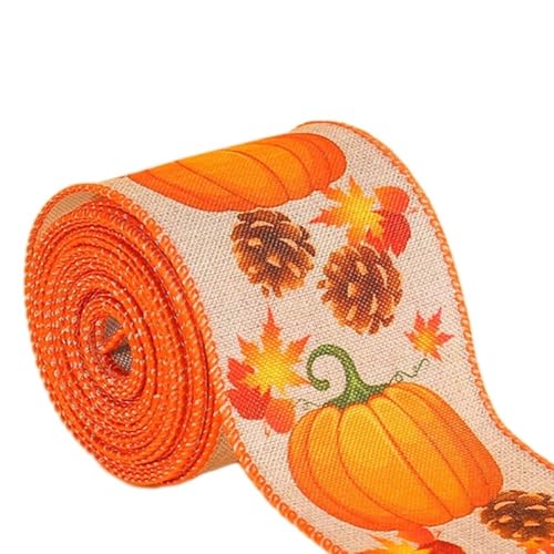 Geschenkband für Thanksgiving, Herbst-Design, lebendige Farben, langlebig, 4,5 m (F) von CARMOTTER