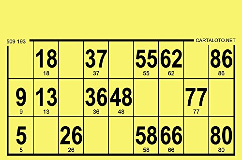 CARTALOTO GTCB1000-01 1000 Loto-Karten, 224 g, Standardformat, Farbe: Gelb, Mehrfarbig von CARTALOTO