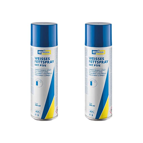 2x CARTECHNIC Fettspray Schmierfett Sprühfett weiß mit PTFE Rostschutz 300 ml von CARTECHNIC