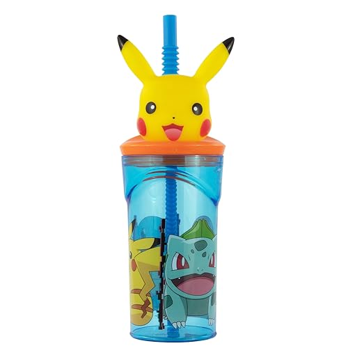 CARTOON Pokemon Pikachu 3D-Figur Trinkbecher aus Kunststoff, wiederverwendbar, BPA-frei, Fassungsvermögen 360 ml von CARTOON