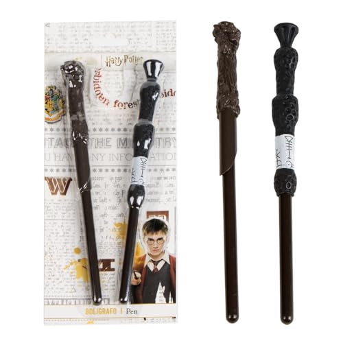 Harry Potter Kugelschreiber-Set 2 Stück Kugelschreiber Sammlerstifte Ron Zauberstab und Holunderstab Geschenkidee von CARTOON