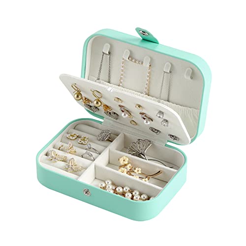 CASEGRACE Kleine Schmuckschatulle für Damen, Reise-Schmuck-Organizer, doppellagig, für Halsketten, Ohrringe, Ringe, Schmuckhalter von CASEGRACE