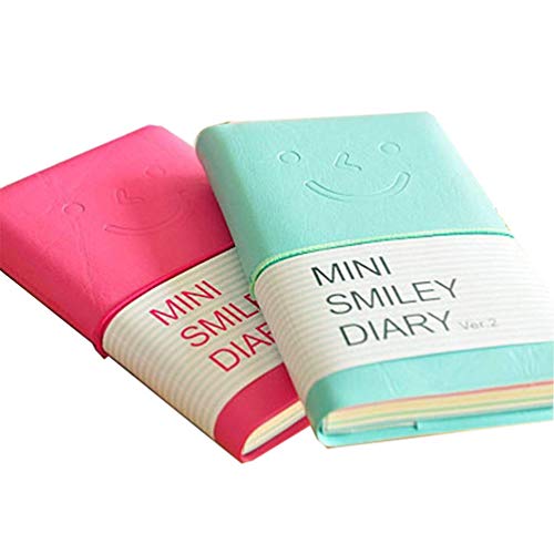 Klein Notizblock Liniertes Mini Smiley Notizbuch Tragbar Journal Tagebuch Memo Notepad Schulhefte Candy FarbeS 2 tück - BAOGELA von CASKIE