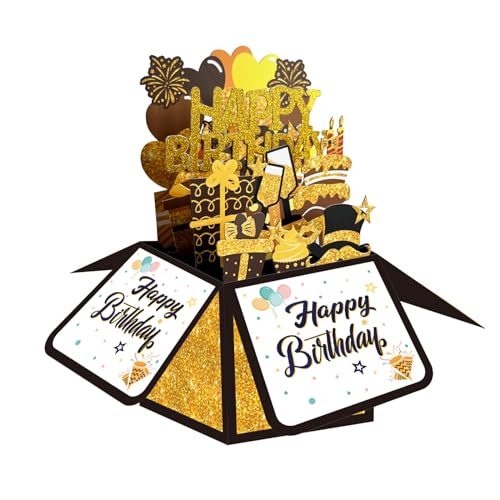 3D-Geburtstagskarte, Geburtstagskarte, Geburtstagsgeschenk, Grußkarten mit Umschlag, Notizkarten von CASNO