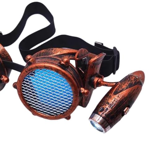 CASNO Goggle Steampunk Cosplays Sonnenbrille Runde Brille Retro Party Lustiges Kleid Halloween Kostüme Steampunk Brille Angepasst Retro Sonnenbrille Goggle von CASNO