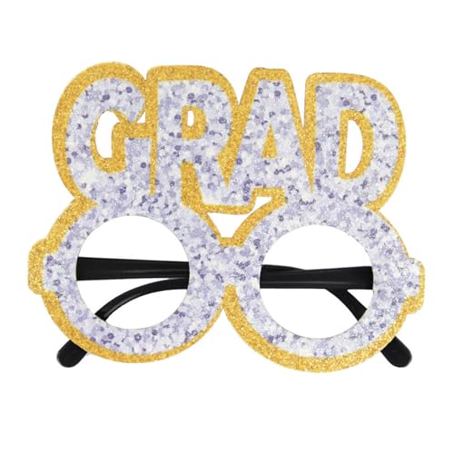 Graduierungsbrille Dekorationen Pailletten Klasse 2024 Foto Requisiten Rahmen Fancys Brille für Glückwunsch 2024 Abschlussfeier Party Brille von CASNO