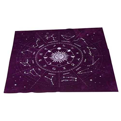 CATIEBYE 1 Stück Astrologie Tarot Tischdecke Konstellationen Design Spirituelles Altar Tuch Wahrsagungstuch Für Rituale Schwarzgold Himmlisches Deck Tuch von CATIEBYE