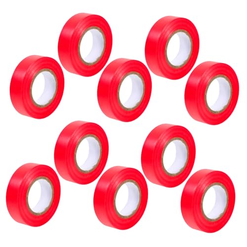 CATIEBYE 10St Isolierband maßkrug messband Elektrisches Klebeband Elektriker-Klebeband measurement tape elektrische Bänder Hochtemperatur-Elektroband elektrisches Band Isolierbänder PVC rot von CATIEBYE