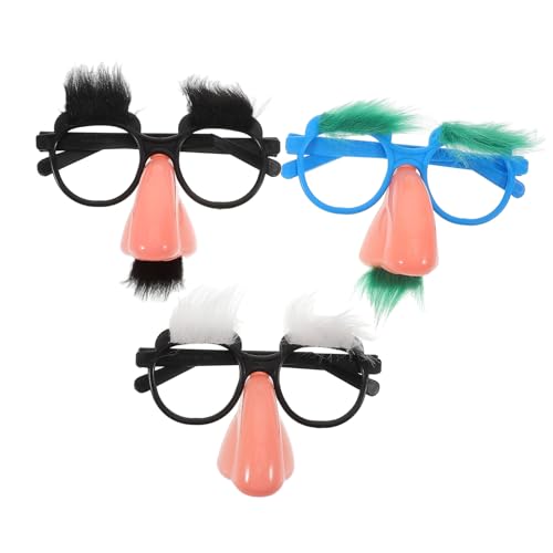 CATIEBYE 3st Lustige Requisitenbrille Lustige Sonnenbrille Blöde Sonnenbrille Neuheitsbrille Clown-Brille Lustige Kostüme Brillen-Foto-Requisiten Verrückte Sonnenbrille Plastik von CATIEBYE