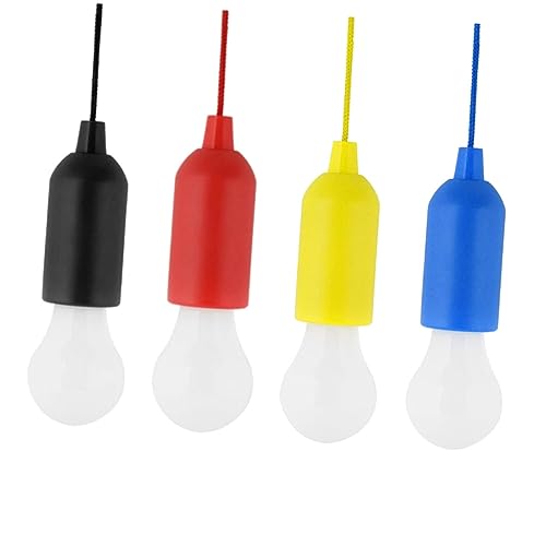 CATIEBYE 4er Set LED Tragbare Farbige Zuglichtlampe Für Zelt Camping Pull Light Glühbirne Ohne Batterie Ideal Für Outdoor Aktivitäten Campinglampe Und von CATIEBYE