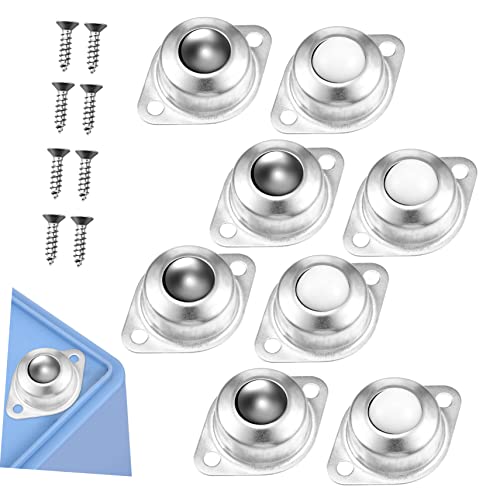 CATIEBYE 8St Universalrad Lenkrollen Torrad Rollen für Gerätearbeitsplatten Kleberäder Rollen und Räder edelstahlstrohlme fußkreisel Möbellagerrollen Rollen für Möbelbeine Rostfreier Stahl von CATIEBYE