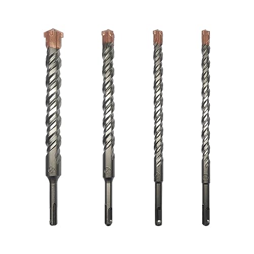 CAVATINY 4tlg SDS Plus Bohrer Set - SDS Hammerbohrer für beton, ziegel, zement, stein mit 4 Schneiden - inkl. Größen 14,16,20,25mm - SDS Plus-Schaft passend für Bohrhammer von CAVATINY