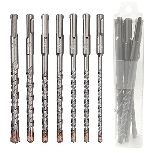 CAVATINY 7tlg SDS Plus Bohrer Set - SDS Hammerbohrer für beton, ziegel, zement, stein mit 4 Schneiden - inkl. Größen 5,6,6,8,8,10,12mm - SDS Plus-Schaft passend für Bohrhammer von CAVATINY