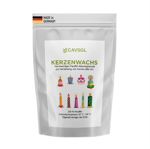 Kerzenwachs Granulat -15 Kg - Weiß - in Pulverform zur Herstellung von Kerzen - Paraffin Wachsgranulat Hochrein - Made in Germany - CAVSGL von CAVSGL