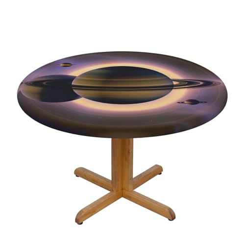 CAVYIA Schöne Saturn-Tischdecke, wasserdichter Stoff, elastische Tischdecke, elastisches Band-Design, für Familien-Esstische, runde Tische, achteckige Tische von CAVYIA