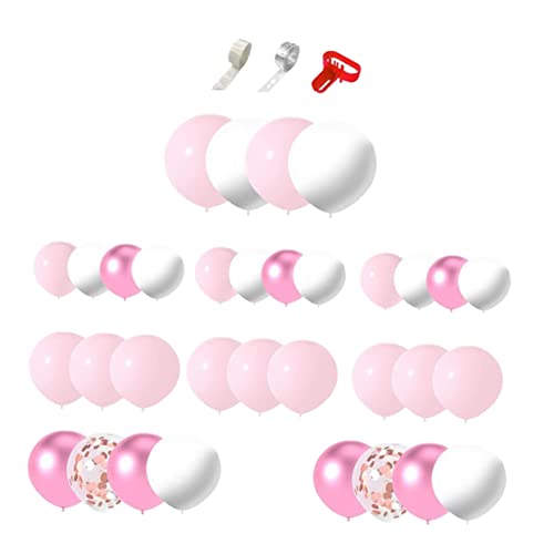 CAXUSD 1 Satz Ballonanzug Gänseblümchen Babyparty-ballonbogen-kit Rosegoldene Girlande Bausatz Weiße Runde Luftballons -kit Hochzeits-ballonbogen-kit Dekorationen Braut- Rosa Papier von CAXUSD