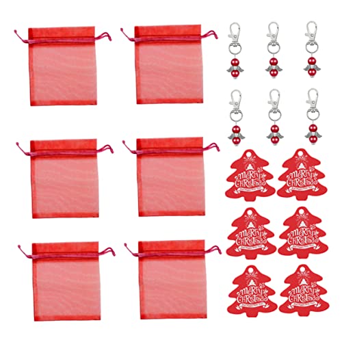 CAXUSD 1 Satz Christbaumschmuck Schneemann-adventskalender Zum Aufhängen Weihnachtsfeier Liefert Weihnachtsbevorzugungstaschen Countdown-taschen Mit Kordelzug Rot Zinklegierung von CAXUSD