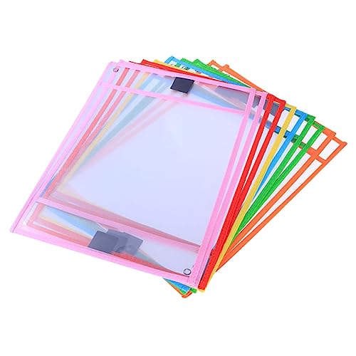 CAXUSD 1 Satz Löschbare Aktentasche Sperre Trocken Abwischbare Taschen Ärmel Waterproof File Bags Dry Erase Pockets Trocken Abwischbare Taschen Für Das Büro Löschbarer Aktenhalter Pvc 8st von CAXUSD