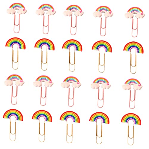 CAXUSD 1 Satz Regenbogen-büroklammer Büromappen Clips Halter Für Büroklammern Papierverschlüsse Pvc Büroklammern Diy Büroklammern Office-dokumentenklammern Büroklammern Dokumentieren 20st von CAXUSD