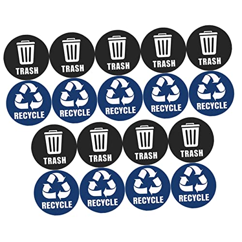 CAXUSD 1 Satz selbstklebende Recycling-Aufkleber draußen Mülleimer Küche Behälter Deckel Auto garbage disposal water proof Recycling-Schild für Mülleimer Müll Aufkleber Mülletiketten PVC von CAXUSD