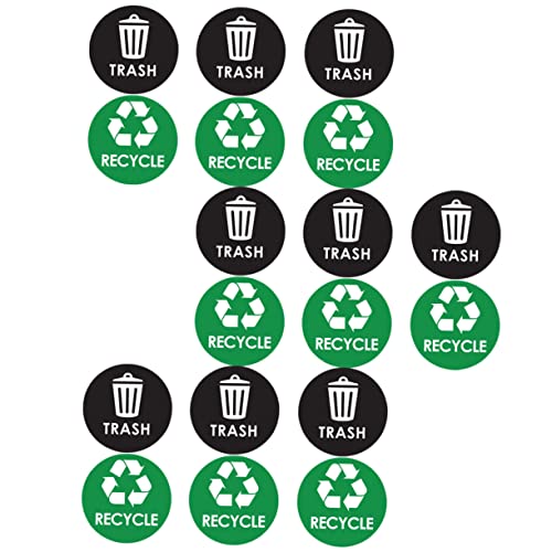 CAXUSD 1 Satz selbstklebende Recycling-Aufkleber recycling behälter garbage disposal Abfallbehälter umweltschutz Kompost nur Logo Recycling-Schild-Aufkleber PVC-Müll-Recycling-Aufkleber von CAXUSD