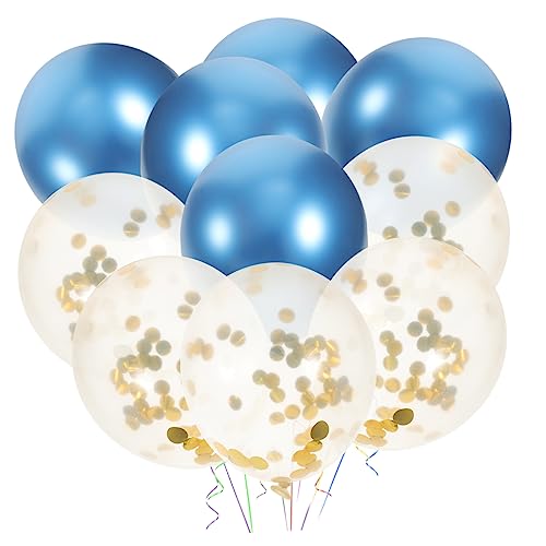 CAXUSD 10St Blauer goldener Ballon alles zum geburtstag ballonbanner alles zum geburtstag folienballons weihnachts luftballons weihnachtsballons Geburtstagsversorgung Emulsion von CAXUSD