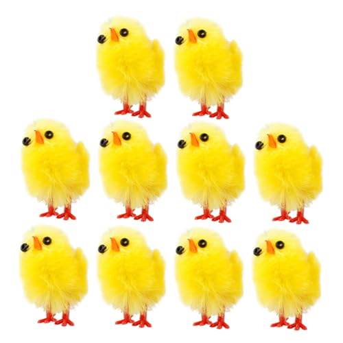 CAXUSD 10St Osterkükenspielzeug ostern mitgebsel easter osterbastelei Plüsch-Mini-Chenille-Küken entzückendes osterküken Hahn plüschtiere Küken Partygeschenk Beflockung Yellow von CAXUSD