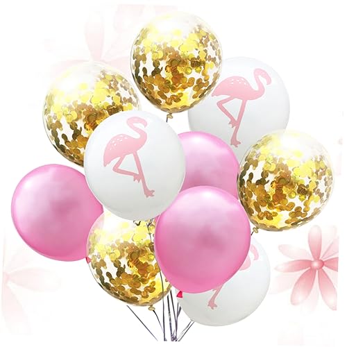 CAXUSD 10er Set Flamingo Luftballons Mit Rosé Konfetti Und Pinken Ballons Dekorationsset Für Hochzeiten Geburtstagsfeiern Und Partybedarf von CAXUSD