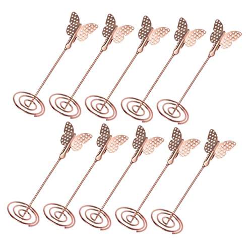 CAXUSD 10st Hochzeitssitzhalter Schmetterlingsständer Für Party Tischfotohalter Kartentisch Quinceanera Mittelstücke Für Tische Etikett Tischnummernhalter Draht Foto Rose Gold Metall von CAXUSD