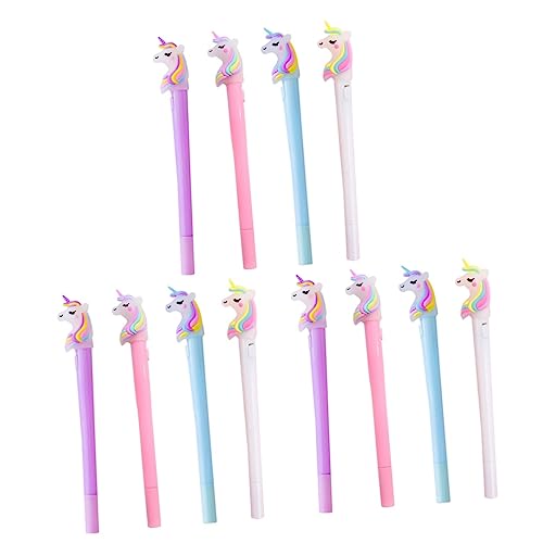 CAXUSD 12 Stk Einhorn Lichtstift Signaturstift Cartoon-Leuchtstift Leuchtstifte für Kinder Kindertinte einhorn stift einhorn kugelschreiber kreativer Schreibstift schöner Gelstift Plastik von CAXUSD