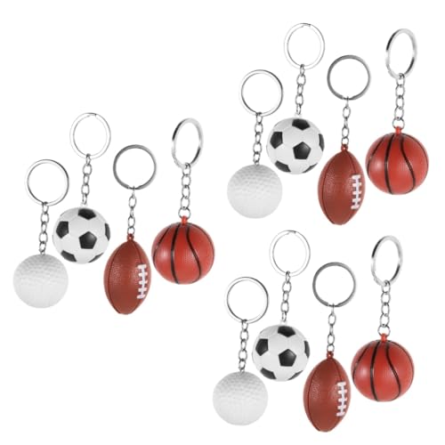 CAXUSD 12 Stk Sportperiphere Sportball-schlüsselanhänger Für Jungen Fußball-partygeschenke Fußball-schlüsselanhänger Mini-rugbyball-schlüsselanhänger Taschenanhänger Plastik von CAXUSD